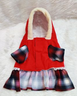 Cat Hoodie Flannel Fabric Dress (CHD001)