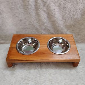 Cat Wooden Feeder Pot (CWF001)
