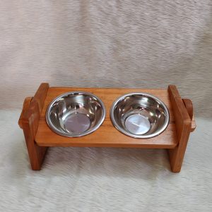 Cat Wooden Adjustable Feeder Pot (CWF003)