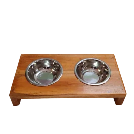 Cat Wooden Feeder Pot (CWF001)