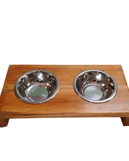 Cat Wooden Feeder Pot (CWF001)
