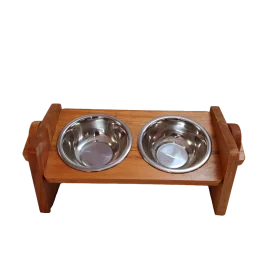 Cat Wooden Adjustable Feeder Pot (CWF003)