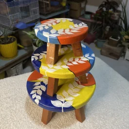 Mini Wooden Stool Set (MSS001-P2-LMS)