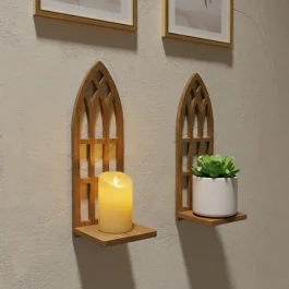 Wooden Wall Decor Shelf / Candle or Plant Holder (WDS001)