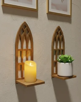 Wooden Wall Decor Shelf / Candle or Plant Holder (WDS001)