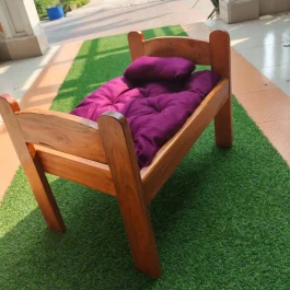 Cat Wooden Bed with Soft Cushion (CBC001-C3)