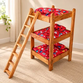 Cat Wooden Triple Bunk Bed (CTB001-C1)