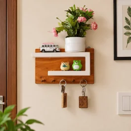 Wooden Key Holder with Shelf (WKH005)